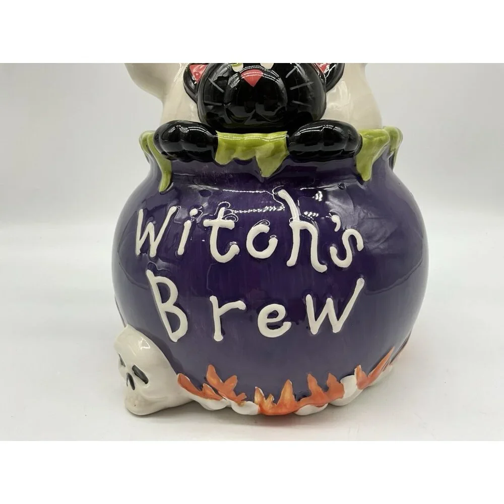 David's Cookies Vintage Halloween Witch's Brew Cookie Jar Kitchen Collectible